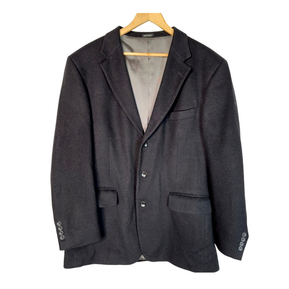 Huckberry 44R 100% Cashmere Blazer $750 Black Luxury Sport Coat Jacket Black - Picture 2 of 10